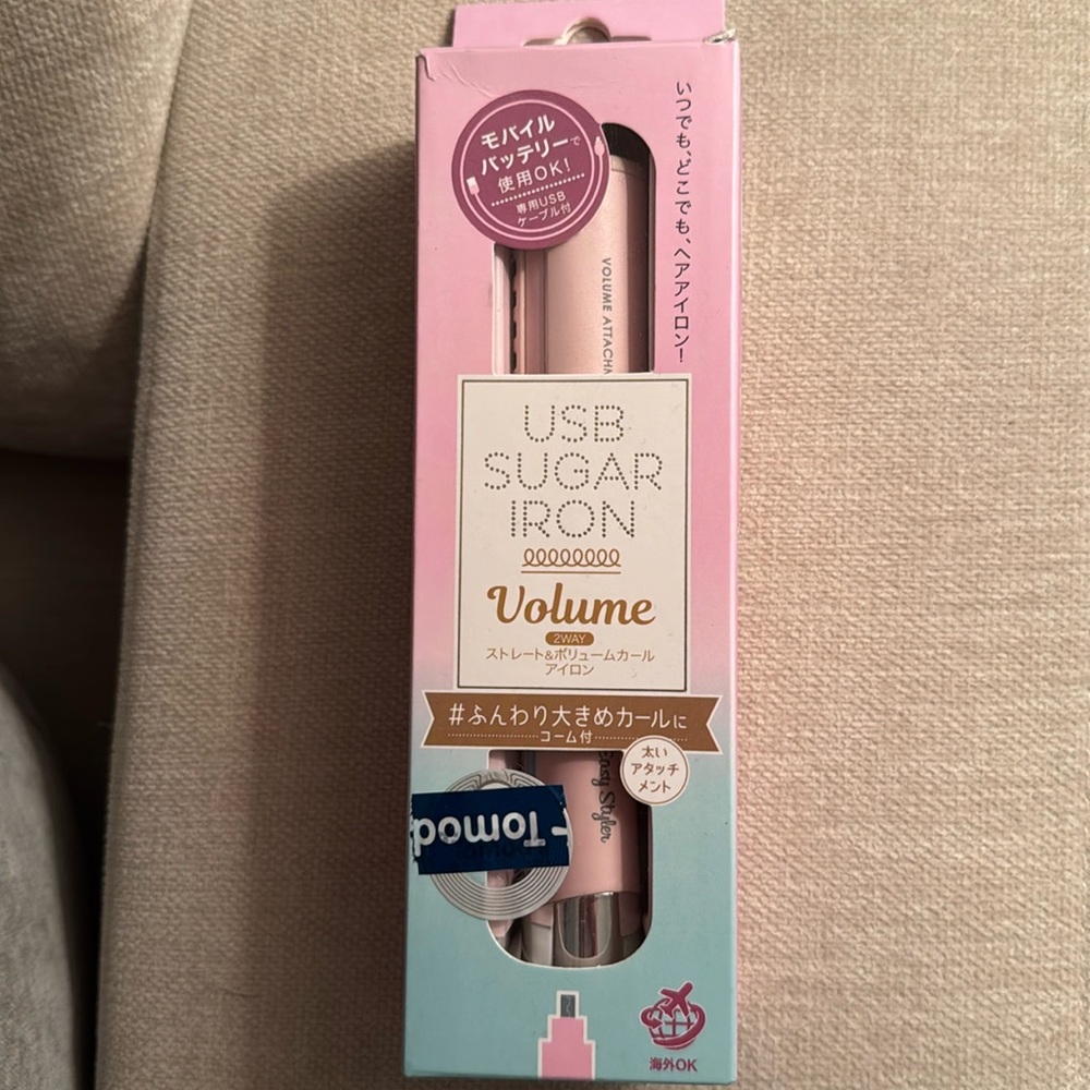NIB Sugar Iron straightening and volume hair iron USB charging from Japan